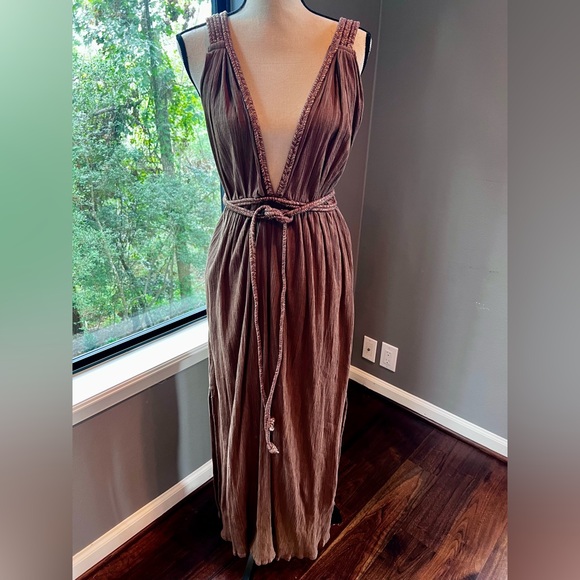 NWOT Kallisto & Hermes Grecian Brown/Bronze Dress in Medium - Picture 1 of 13